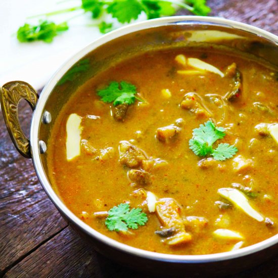 Kadai Mushroom Gravy Recipe