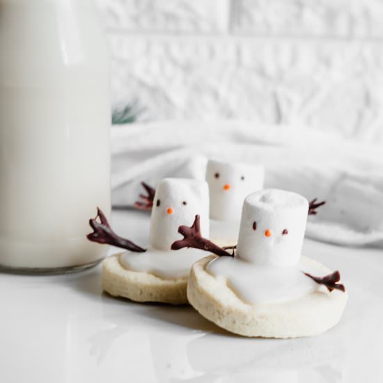 Vegan Melted Snowman Cookies