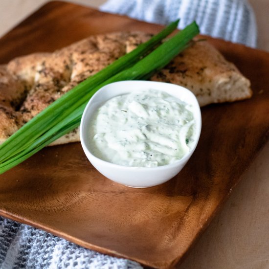 Garlic Chive Avocado Dip