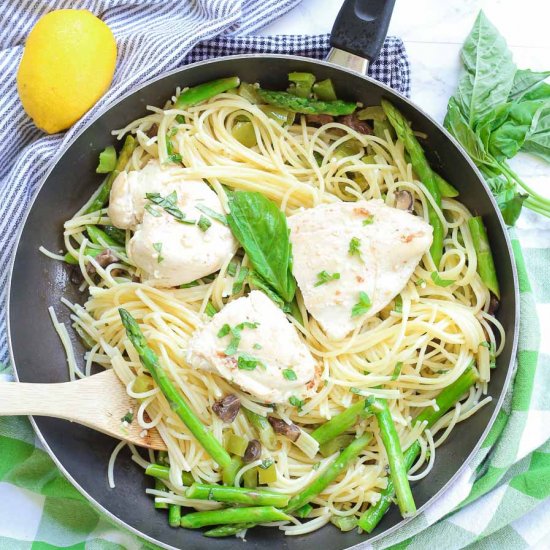 Chicken Pasta in GarlicBasil Butter