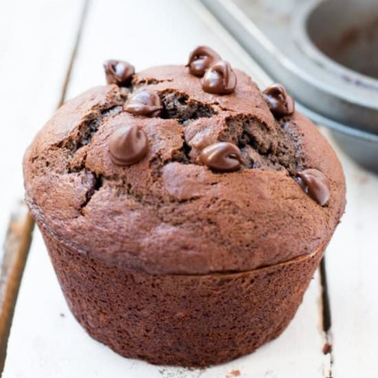 Double Chocolate Banana Muffins