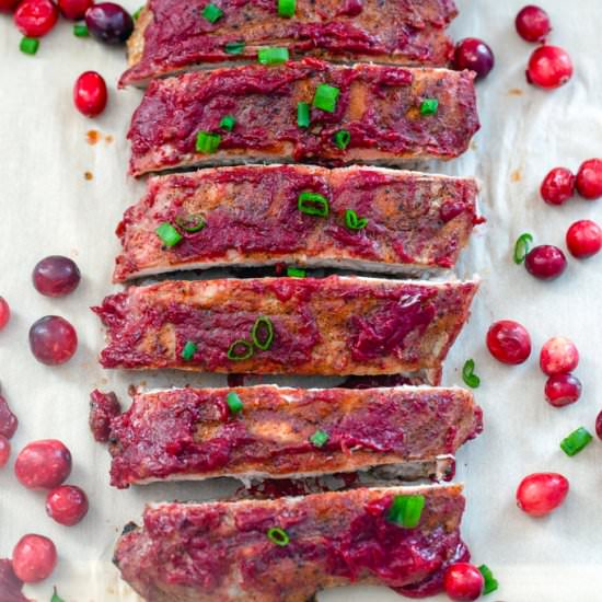 Bourbon Cranberry Baby Back Ribs