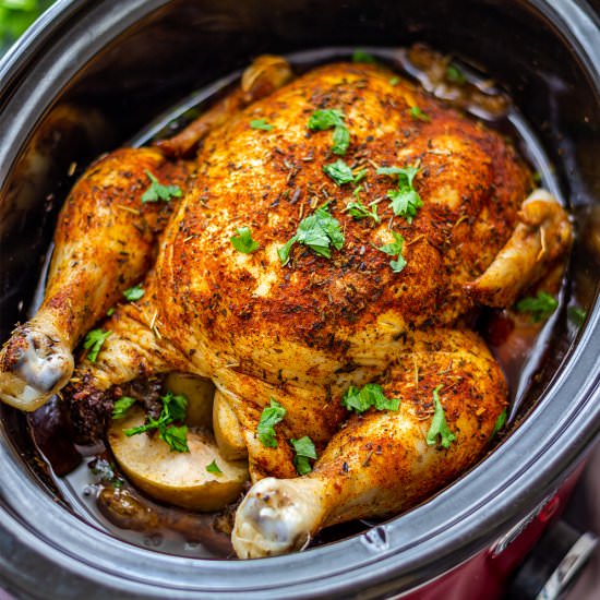 slow cooker whole chicken