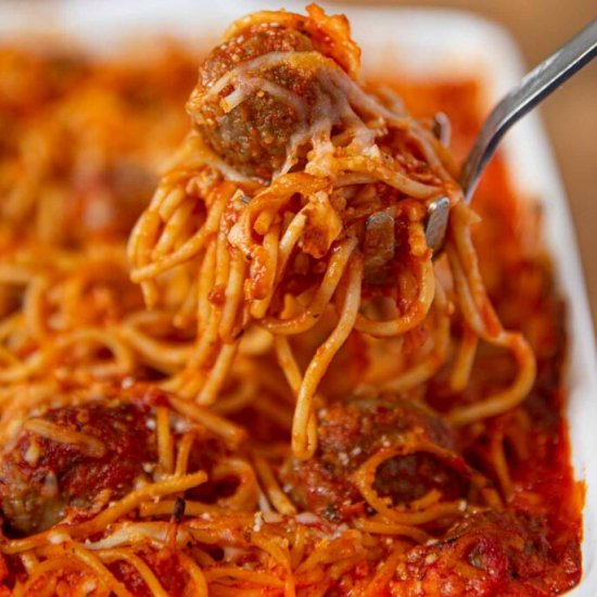 Baked Spaghetti and Meatballs