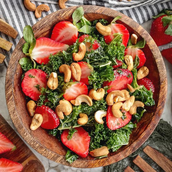 Massaged Kale and Strawberry Salad