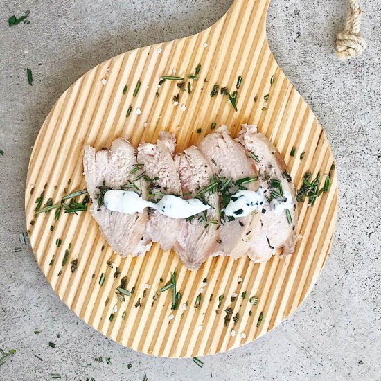 Salted turkey breast with rosemary