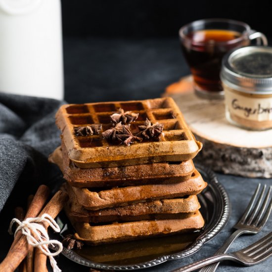 Gluten Free Gingerbread Waffles