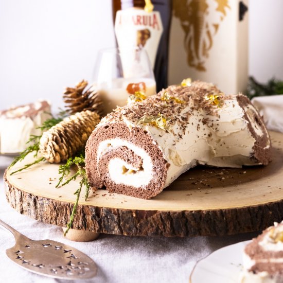 Spiced Pear Yule Log