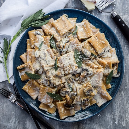 Creamy Mushroom + Sage Pasta