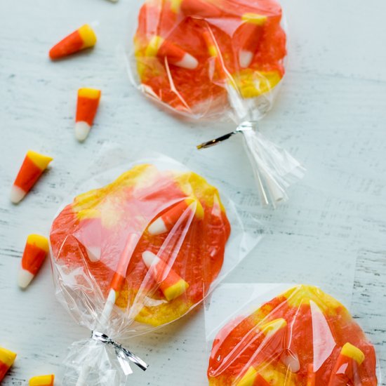 Candy Corn Lollipops