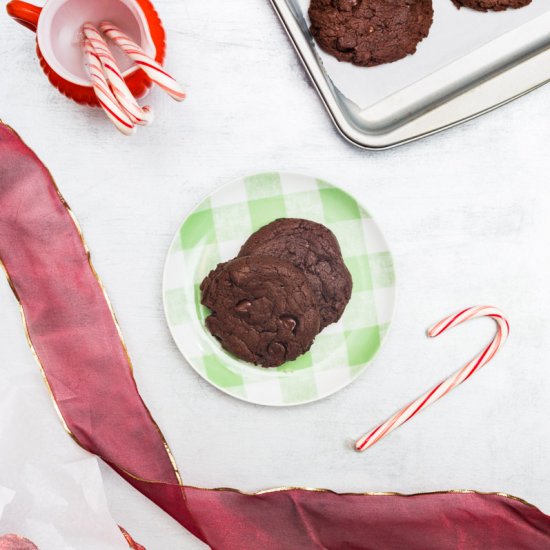 Chocolate Candy Cane Cookies