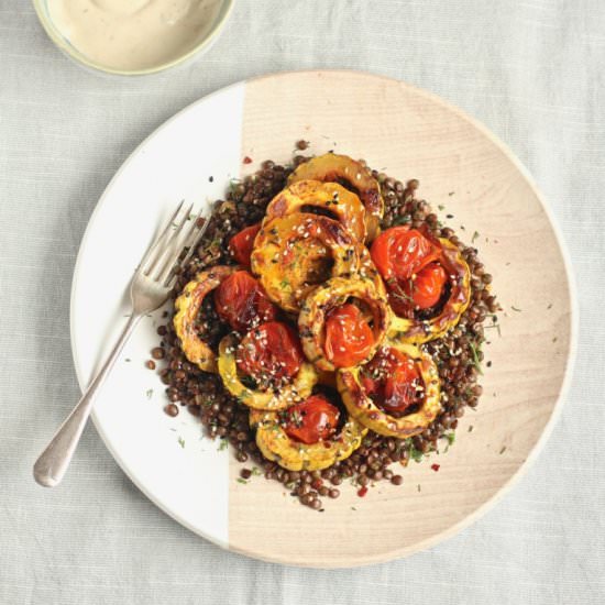 Miso Butter Roasted Delicata Squash