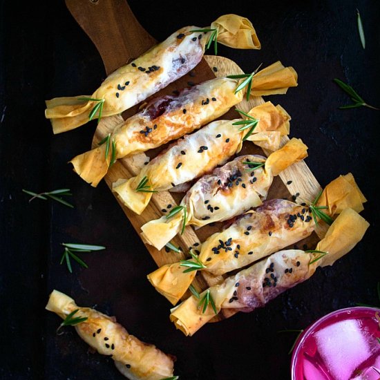 Cranberry Brie Filo Crackers