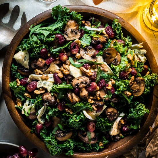 Mushroom Confit Kale Salad