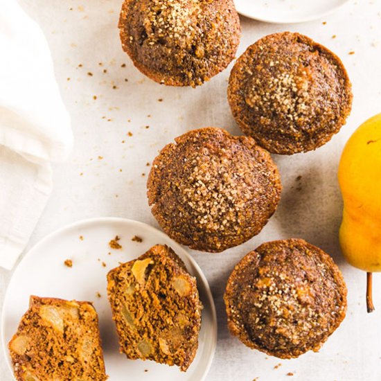 gingerbread pear muffins