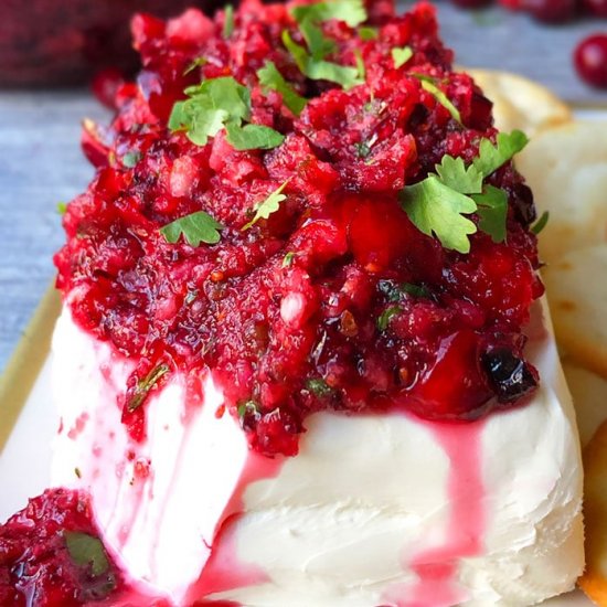 Cranberry Salsa with Cream Cheese