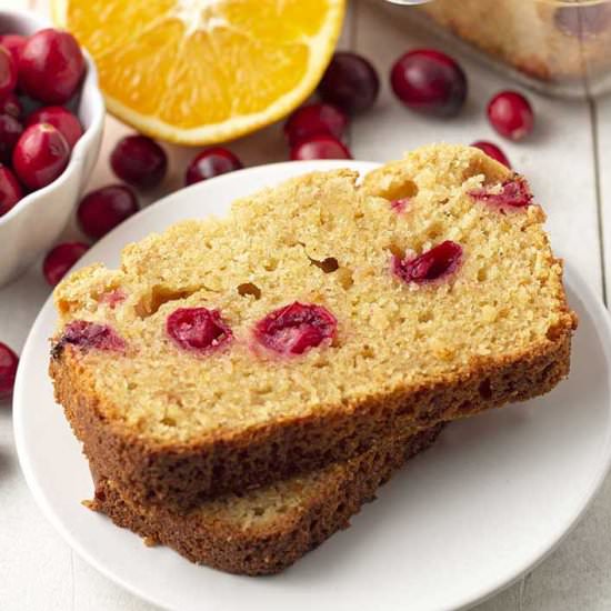 Vegan Cranberry Orange Bread (GF)