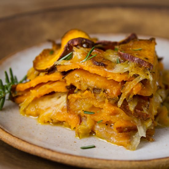 Savory Sweet Potato Layer Bake