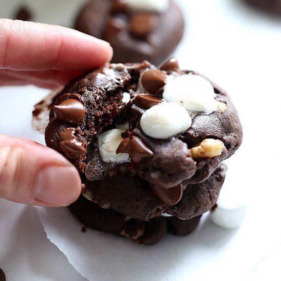 Chocolate Rocky Road Cookies