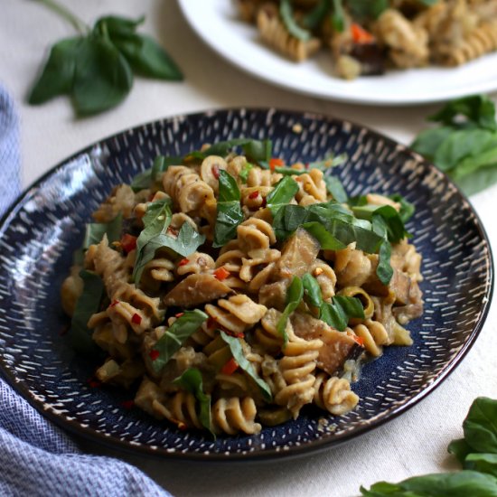 Creamy Eggplant Whole Wheat Pasta