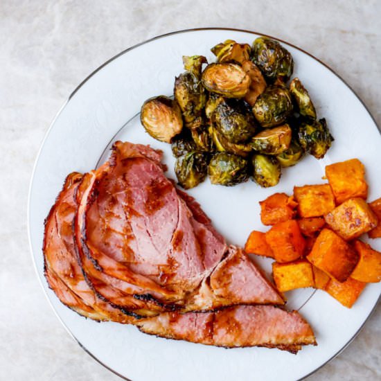 Air Fryer Dijon Molasses Ham