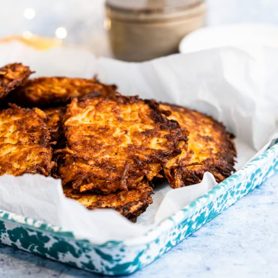 Apple Latkes w/ Smoky Sour Cream