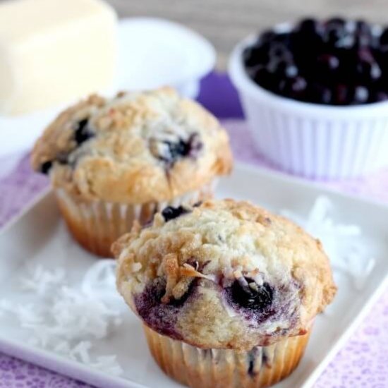 Coconut Blueberry Muffins