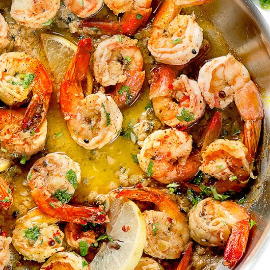 Garlic butter shrimp scampi