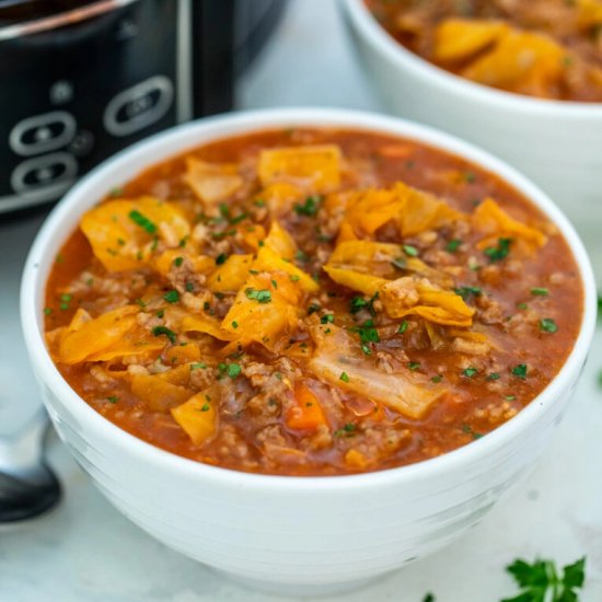 Slow Cooker Cabbage Roll Soup