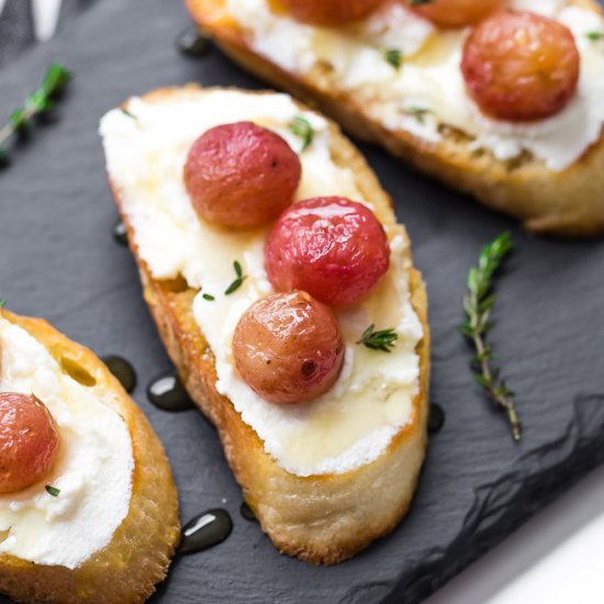 Roasted Grape Crostini