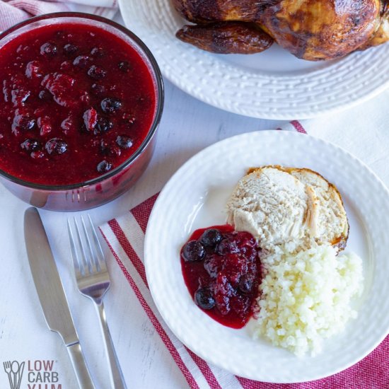 SugarFree Cranberry Blueberry Sauce