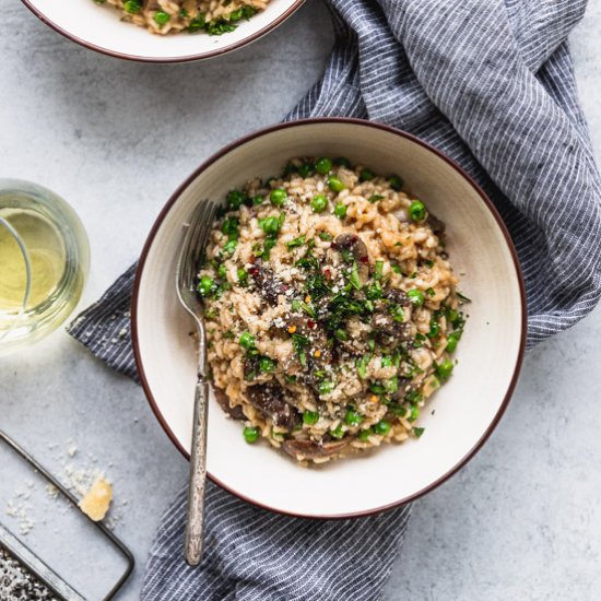 Mushroom Pea Risotto