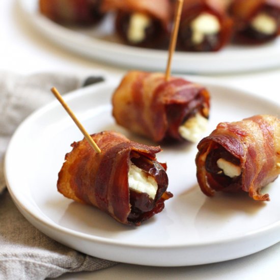 Bacon Wrapped Dates w Goat Cheese