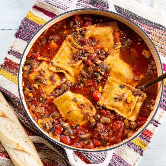 Beefy Ravioli Soup – Instant Pot