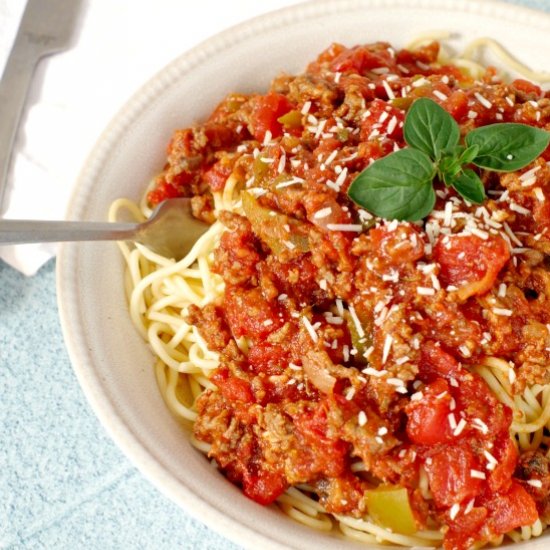 Homemade Spaghetti & Meat Sauce