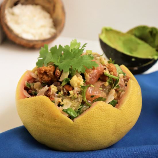 Tempeh, Pomelo, and Avocado Salad