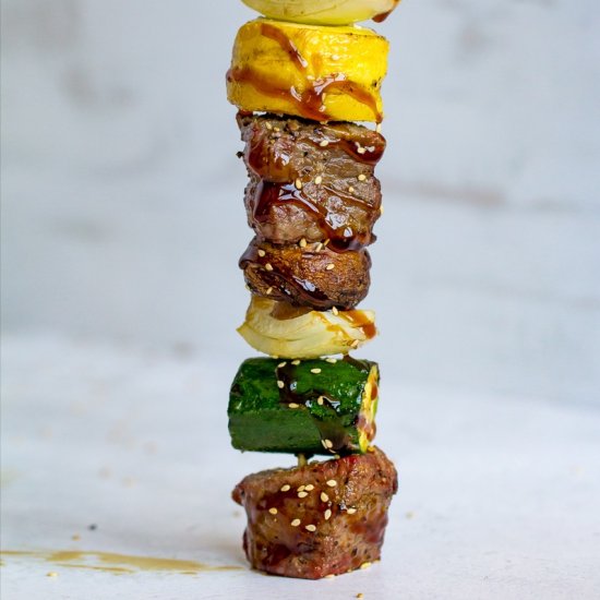 Traeger Grilled Steak Kabobs