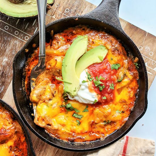 Skillet Chicken Fajitas Bake