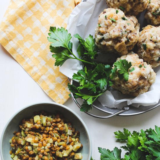 Lentils with Bread Dumplings