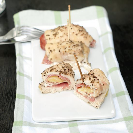 Chicken roll ups with Ham