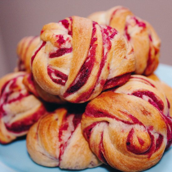 Two Ingredient Ube Knots