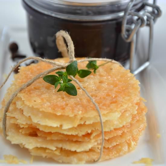 Parmesan Crackers with marmalade