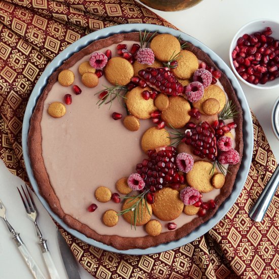 Gianduia chocolate panna cotta tart