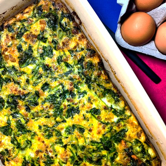 PALEO SAUSAGE EGG SPINACH BAKE