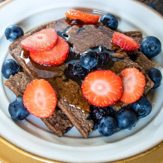 Vegan Sheet Pan Blueberry Pancakes