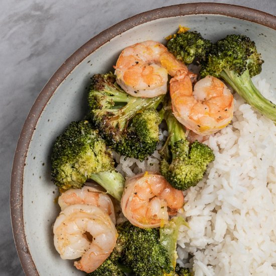 Roasted Shrimp and Broccoli