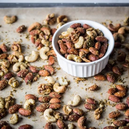 Air Fryer Savory Herb Roasted Nuts