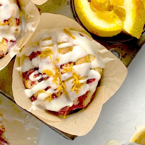 cranberry orange pull apart muffins