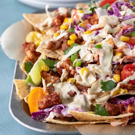 Loaded Vegan BBQ Nachos