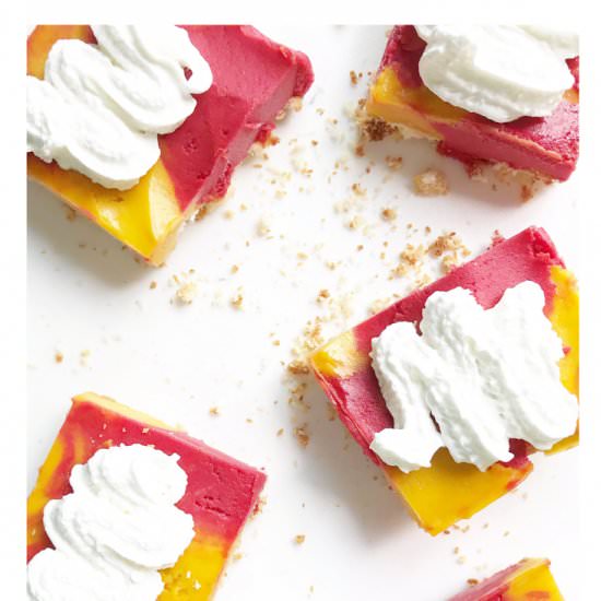 Easter Mango Raspberry Sherbet Bars